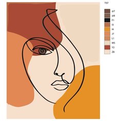 Картина по номерам Т 57 "Минимализм лица женщины", 40х50 см Brushes Paints