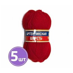 Пряжа Камтекс Аргентинская шерсть (046), красный, 5 шт. по 100 г