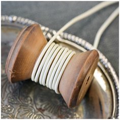 Шнур кожаный круглый 2 мм 3 метра для шитья / рукоделия / браслетов, цвет айвори КафеБижу