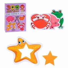 Развивающие карточки Улыбка "Учим формы и цвета. Зоологика", от 3 лет, в коробке (29-8201)