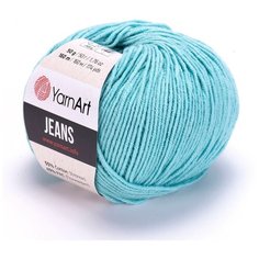 Пряжа YarnArt Jeans, 2шт, (81 голубой), 55 % хлопок, 45 % акрил, 50 г, 160 м