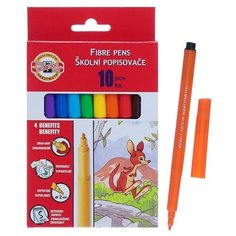 Фломастеры 10 цветов Koh-I-Noor 1002/10, картонная упаковка, европодвес