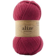 Пряжа Alize Wooltime (Вултайм) 740 малина 75% SW шерсть, 25% полиамид 100г 200м 5шт