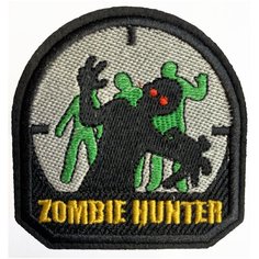 Нашивка, шеврон, патч (patch) Zombie hunter, размер 7,5*7,5 см, 1 шт Нет бренда