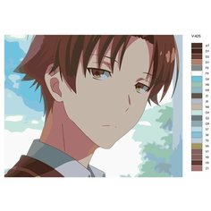 Картина по номерам V-425 "Аниме. Добро пожаловать в класс превосходства. Киётака Аянокоджи (Ayanokji Kiyotaka)", 60x80 см Brushes Paints