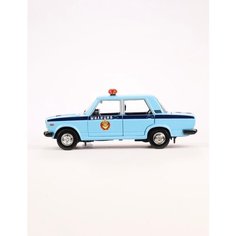 Коллекционная машинка игрушка металлическая Жигули ВАЗ 2106 для мальчиков масштабная модель 1:24 синяя ГАИ TFX