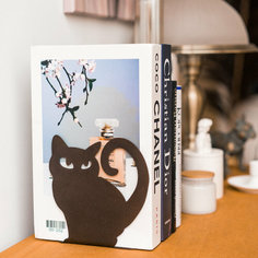 Ограничитель для книг и учебников ограничитель подставка комплект 2 шт черный 705-007B Hitsad