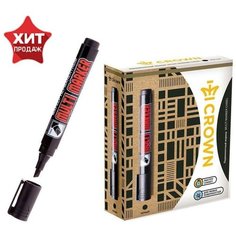 Маркер перманентный Crown Multi Marker, 5.0-1.0 мм, скошенный, чёрный