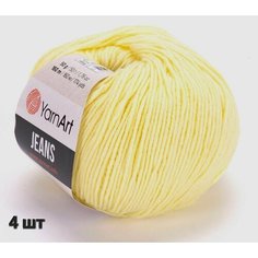Пряжа YarnArt Jeans Ярнарт джинс Светло-желтый (67) 4 мотка 50 г/160 м (45% акрил 55 хлопок)