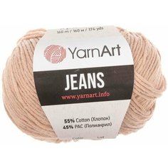 Пряжа YarnArt Jeans Ярнарт джинс Бежевый (87) 4 мотка 50 г/160 м (45% акрил 55 хлопок)