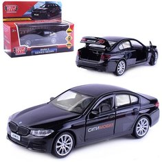 Машина металл BMW 5-ER SEDAN сити мобил 12 см, двери, багаж, черный Технопарк
