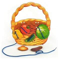 Деревянная шнуровка Корзина с овощами 7928 Нескучные игры