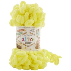 Пряжа Alize Puffy (Пуффи) - 3 мотка Цвет: 552, Желтый неон 100% микрополиэстер 100г 9м