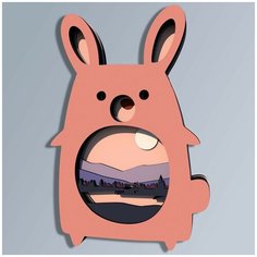 Набор для творчества, росписи, рисования, 3D картина-диорама по номерам детская животные кролик заяц пейзаж горы озеро домик закат милота - 31 8с Art Wood