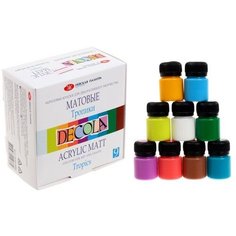 Завод художественных красок «Невская палитра» Краска акрил набор Matt 9 штук х 20 мл ЗХК Decola "Тропики" матовая