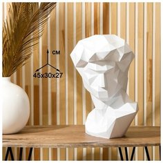 Набор для творчества 3D модель для создания полигональной фигуры Давид, бумага, белый, 32.5х44 см NO Name