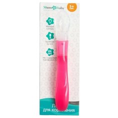 Ложка силиконовая детская для кормления Mum&Baby 2300112/2300113 розовый