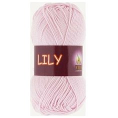 Пряжа VITA Lily (Лили) 1611 розовая пудра 100% мерсеризованный хлопок 50г 125м 5шт