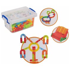 Конструктор развивающий для детей 118 разноцветных деталей в контейнере Tong DE