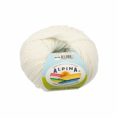 Пряжа ALPINA "ORNELLA MERINO" 100% мериносовая шерсть 10 шт. х50г 125м №100 белый