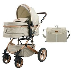 Детская коляска-трансформер 2в1 Luxmom 518, бежевый