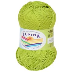 Пряжа ALPINA "SATI" №088 яр. зеленый 1 шт. х 50 г 170 м 100% мерсеризованный хлопок альпина сати