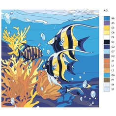 Картина по номерам X-2 "Подводный мир. Рыбы" 70x70 Brushes Paints