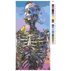 Картина по номерам T965 "Цветущий скелет" 40x80 Brushes Paints