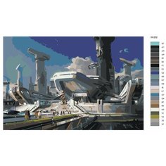 Картина по номерам W-252 "Город будущего" 50х70 Brushes Paints