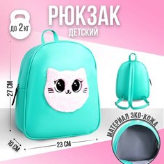 Рюкзак из искусственной кожи «Котик», нашивка плюш, 27 х 23 х 10 см Nazamok