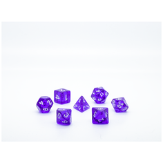 Набор кубиков для D&D (Dungeons and Dragons, ДнД, Pathfinder): Полупрозрачные фиолетовые Нет бренда
