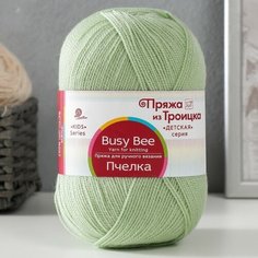 Пряжа "Пчелка" 100% акрил 500м/100гр (448 св. оливковый) Троицкая камвольная фабрика