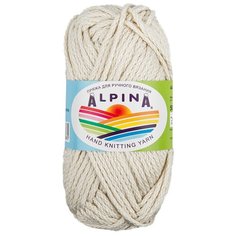 Пряжа для вязания крючком, спицами Alpina Альпина GARRY классическая толстая, мерсеризованный хлопок 100%, цвет №09 Кварц, 50 м, 10 шт по 50 г