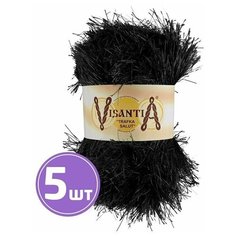 Пряжа VISANTIA "TRAFKA SALUT" 80% полиэстер, 20% люрекс 5 шт.х200г 90м №0078 чёрный