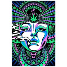 Картина по номерам на холсте Психоделика (хиппи, триппи арт, красочная картина) - 8073 В 60x40