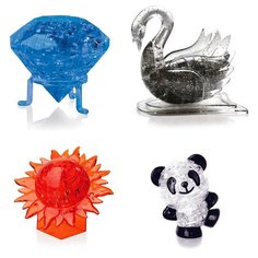 Игрушки мальчику Головоломка комплект подарочный 4 штуки Идеи подарков классу 23 февраля Кристал, Лебедь, Шар Солнце, Панда Со светом Iq Toy