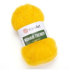 Пряжа для вязания YarnArt Mohair Trendy (ЯрнАрт Мохер Тренди) - 2 мотка 136 желтый, полушерсть пушистая, 50% акрил, 50% мохер, 220м/100г
