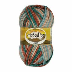 Пряжа ADELIA "NELLY" 5 шт. в упак. цвет №32 св. бежевый-терракотовый-серо-голубой-изумрудный (NELLY-32)