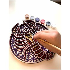 Панно из фанеры/Мандала гороскоп скорпион 4слоя 24*24 см/раскраска антистресс Нет бренда