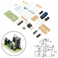 Набор для самостоятельной сборки и пайки (конструктор) "Аудио усилитель мощности 1x18Вт на микросхеме TDA2030A" (Н) 9v