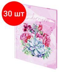 Комплект 30 шт, Блокнот малый формат (103х146 мм), А6, 80 л, твёрдый, клетка, выборочный лак, STAFF, "Кактусы", 114448
