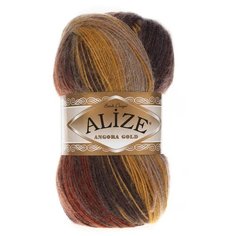 Пряжа Alize Angora Gold Batik, 20 % шерсть, 80 % акрил, 100 г, 550 м, 5 шт., 3379 горчичный/беж/коричневый