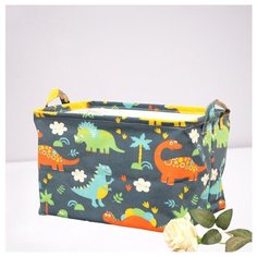 Корзина для вещей и игрушек с водоотталкивающей пропиткой "Динозавры", размер 38*26*23 см. Шkatulka