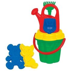 Полесье. Песочный набор №97 (ведро-цветок бол, сито-цвет, лопата, грабли №5,2 форм. лейка) арт.7278 /12 Нескучные игры