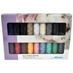 AMANN GROUP Mettler набор ниток для шитья Silk Finish в подарочной упаковке SFC18-Kit, ассорти 150 м х 18 шт.