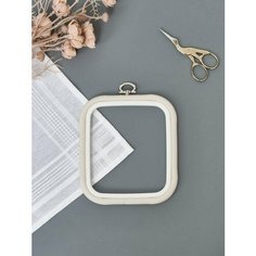 Пяльцы-рамка каучуковые 12,5х14,5 см, высота 10 мм, цвет: белый, Nurge