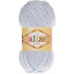 Пряжа Alize Softy (Ализе Софти) - 2 мотка Цвет: 416, Серый 100% микрополиэстер 50 г / 115 м