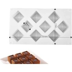 Силиконовая форма, молд для выпечки свечей и мыла на 9 полостей Нет бренда