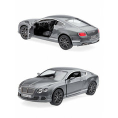 Металлическая машинка Kinsmart 1:38 «2012 Bentley Continental GT Speed» инерционная, тёмно-серая KT5369D-4