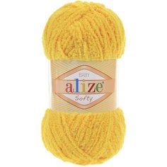 Пряжа Alize Softy жёлтый (216), 100%микрополиэстер, 115м, 50г, 1шт